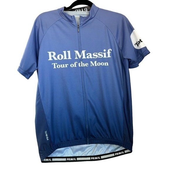 Primal Roll Masstif Tour Of The Moon Men’s Cycling Zip Up Shirt Size L Blue - Picture 12 of 16